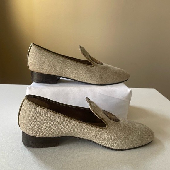 Evelyn Paul Tan Linen Shoes loafers 8.5 France 7.5 US - Picture 6 of 10